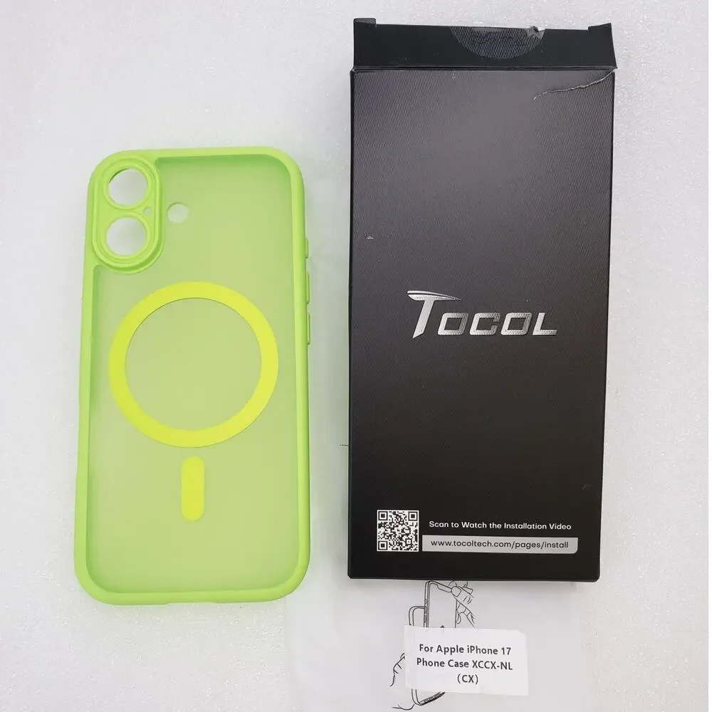 TOCOL Magnetic Case for Apple iPhone 17 (Neon Green)
